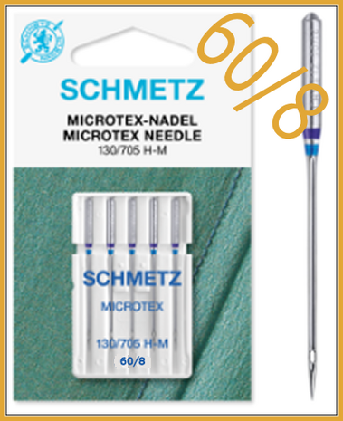 Microtex 60/8 sewing machine needles