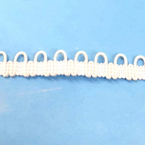 Loop closure tape offwhite for bridal wear with stretchy loops per meter