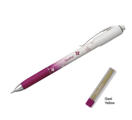 Sewline vulpotlood voor superfijne markeringen (0,9mm stift) Set 1 vulpotlood en 6 vullingen GEEL