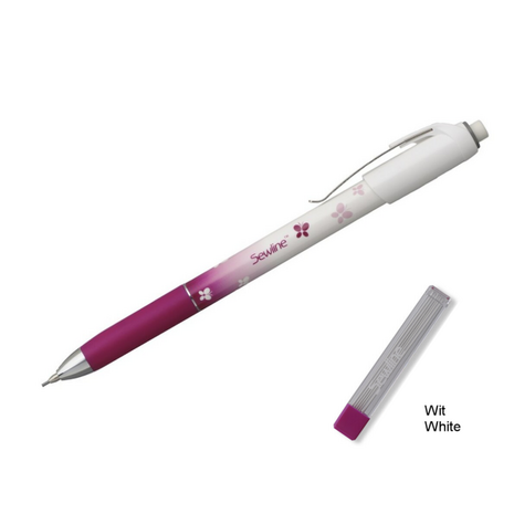 Sewline vulpotlood voor superfijne markeringen (0,9mm stift) Set 1 vulpotlood en 6 vullingen WIT