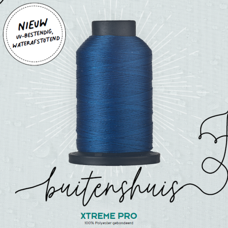 MEDITERRAAN BLAUW Xtreme Pro Naaigaren - UV bestendig en PFC-vrij water afstotend - hét garen voor extreme omstandig