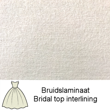 2-zijdig geruwde SOEPELE viscose bruidslaminaat offwhite finish 3 OF 100 cm breed