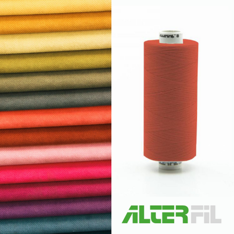 Alterfil S naaigaren en lockgaren - met Anti-rimpelcoating voor gladde naden - klos 1000m - ORANJE ROOD kleur 03947