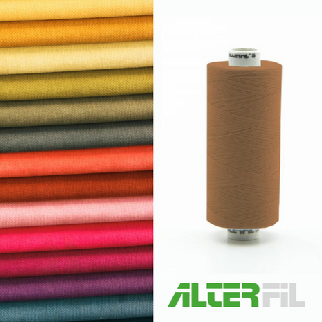 Alterfil-S naaigaren en lockgaren met Anti-rimpelcoating voor gladde naden klos 1000m GOUD BRUIN kleur 06054