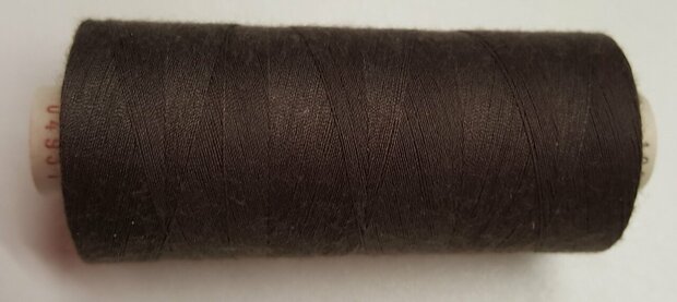 Alterfil S sewing thread and overlocking thread - with Anti-wrinkle coating for smooth seams - spool 1000m - DARK  BROWN colour