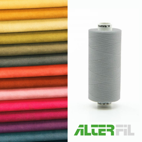 Alterfil S naaigaren en lockgaren - met Anti-rimpelcoating voor gladde naden - klos 1000m - LICHT GRIJS kleur 29270