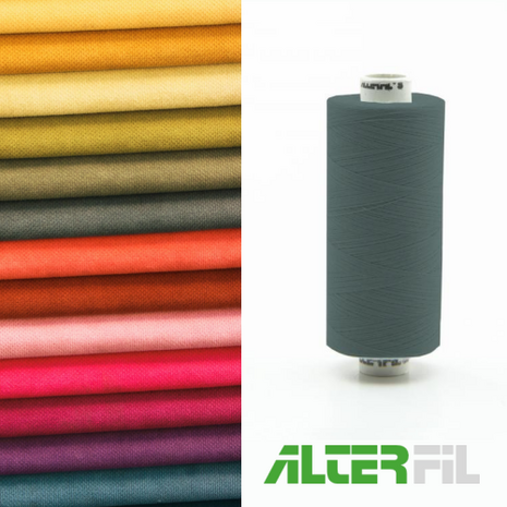 Alterfil S naaigaren en lockgaren - met Anti-rimpelcoating voor gladde naden - klos 1000m - GROEN GRIJS kleur 20241