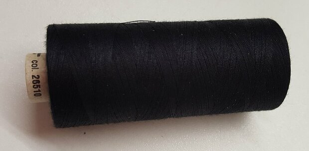 Alterfil S sewing thread and overlocking thread - with Anti-wrinkle coating for smooth seams - spool 1000m - BLACK colour 26510