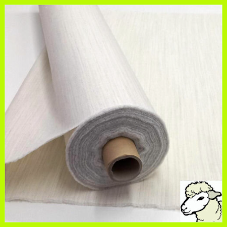 Stevigere naaibare wollen haardoek paardenhaardoek tussenvoering naturel 80 cm breed rol 25m