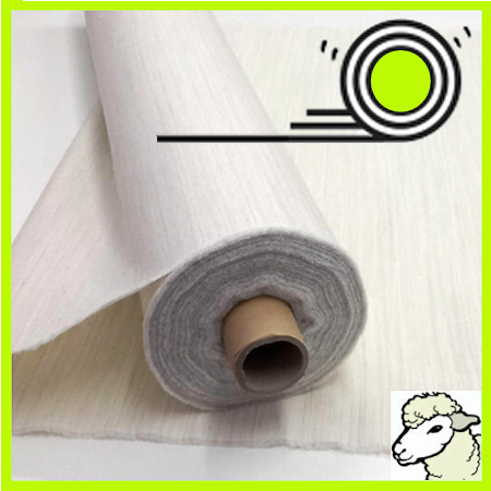 Stevigere naaibare wollen haardoek paardenhaardoek tussenvoering naturel 80 cm breed rol 25m