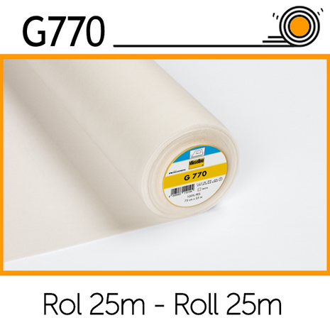 Vlieseline G770 voor stretch-stoffen wit rol 25m
