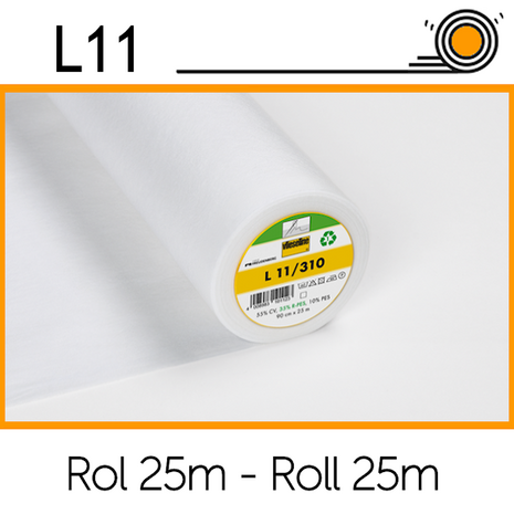 Vlieseline L11 is gedeeltelijk gemaakt met gerecycled polyester rol 25m