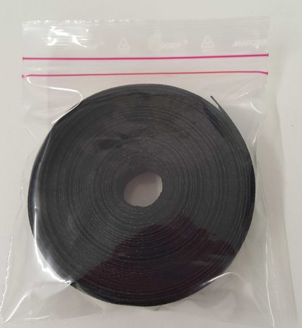 Broekstootband polyester zwart, rol 10m