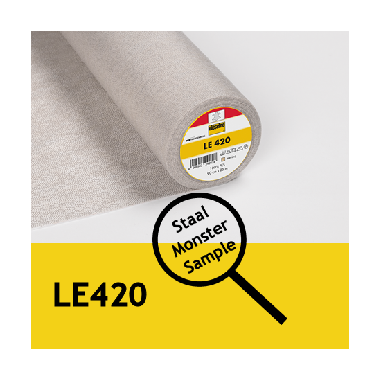 LE420 Vlieseline staal / monster / proefstukje ong. 10 x 10 cm voor plakproef beige / merino