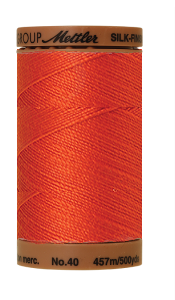 Katoenen naaigaren: Silk Finish Cotton dikte 40 500m ORANJE &quot;paprika&quot; per klosje - kleur 594 (oud nummer) of 450 