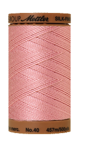 Katoenen naaigaren: Silk Finish Cotton dikte 40 500m &quot;ROOS&quot; per klosje - kleur 803 (oud nummer) of 1057 (nieuw nummer