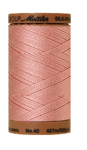 Katoenen naaigaren: Silk Finish Cotton dikte 40 500m &quot;OUDROZE&quot; per klosje - kleur 648 (oud nummer) of 637 (nieuw 