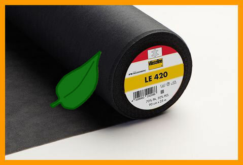 Vlieseline LE420 is een duurzame vlieseline want het is deels gemaakt van gerecyclede polyester vezels