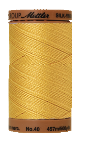 Katoenen naaigaren: Silk Finish Cotton dikte 40 500m GEEL: &quot;star gold&quot; per klosje - kleur 500 (oud nummer) of 892