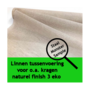 Staal van  linnen tussenvoering voor o.a. kragen - niet plakbaar naturel finish 3 eko 80cm breed - 71% linnen 29% katoen