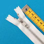 Broek-rokrits 20cm lang WIT - niet deelbaar metaal grof maat 5 YKK