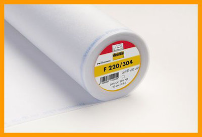 F220 an thin fusable Vilene in black or white