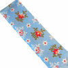 Katoenen biaisband dessin millefleurs lichtblauw 20mm rol 10m 