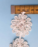 Kanten bloemen ornamenten band met kralen, parels en strass stenen