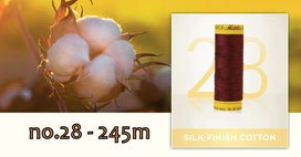 Katoenen naaigaren: Silk Finish Cotton dikte 28 245m klosjes - doos 5 klosjes - van Amann Group Mettler Katoenen naaigaren: Silk Finish Cotton dikte 28 245m klosjes - doos 5 klosjes - van Amann Group Mettler