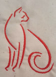 Kat borduurpatroon: gestileerde kat 8x11,5cm Kat borduurpatroon: gestileerde kat 8x11,5cm