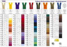 Ritsen van YKK - retailkleuren - gratis te downloaden kleurenkaart in PDF Ritsen van YKK - retailkleuren - gratis te downloaden kleurenkaart in PDF