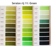 Seralon 200m - Kleurenkaart rij 11: Groen - universeel naaigaren Seralon 200m - Kleurenkaart rij 11: Groen - universeel naaigaren