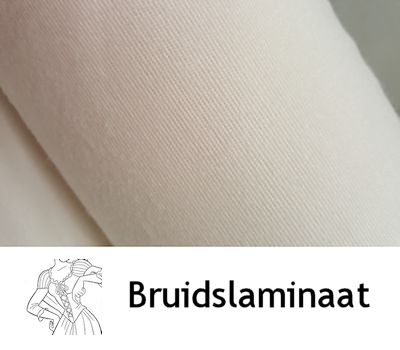 Stevige naaibare viscose bruidslaminaat offwhite fin6 104 cm breed