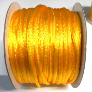 Satin cord or shiny cord YELLOW 2mm on roll 50m
