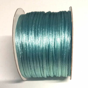 Satin cord or shiny cord ANTIQUE BLUE 2mm on roll 50m