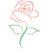 Roos borduurpatroon: gestyleerde roos 8,5x12,5cm